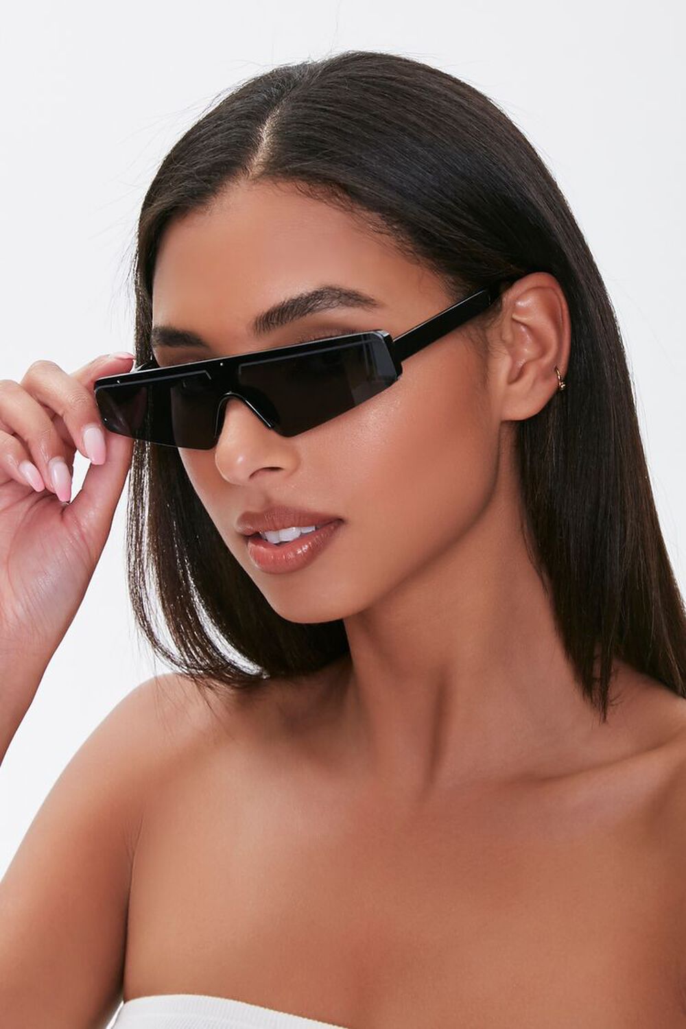 BLACK/BLACK Shield Tinted Sunglasses, image 1