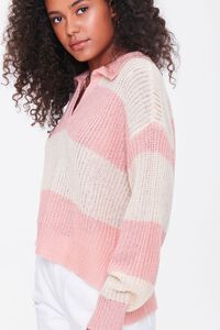 PINK/BEIGE Striped High-Low Sweater, image 2