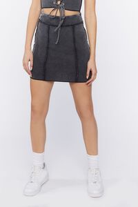 CHARCOAL Lace-Up Crop Top & Mini Skirt Set, image 6