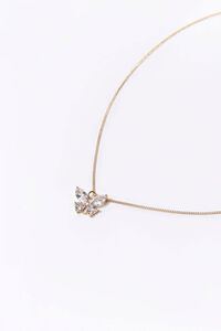 GOLD/CLEAR Rhinestone Butterfly Necklace, image 2