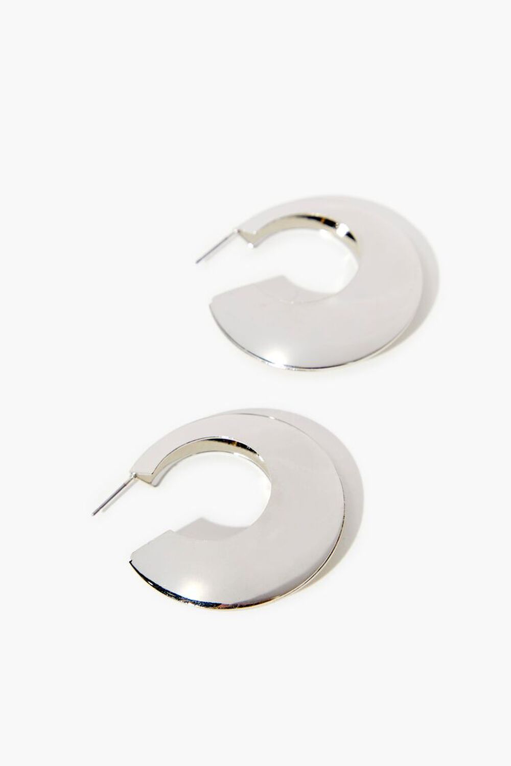 SILVER Wide-Band Hoop Earrings, image 3