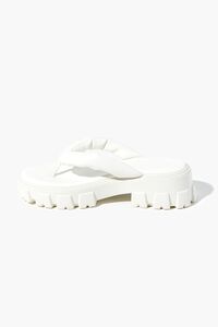 WHITE Padded Thong-Toe Platform Sandals, image 2