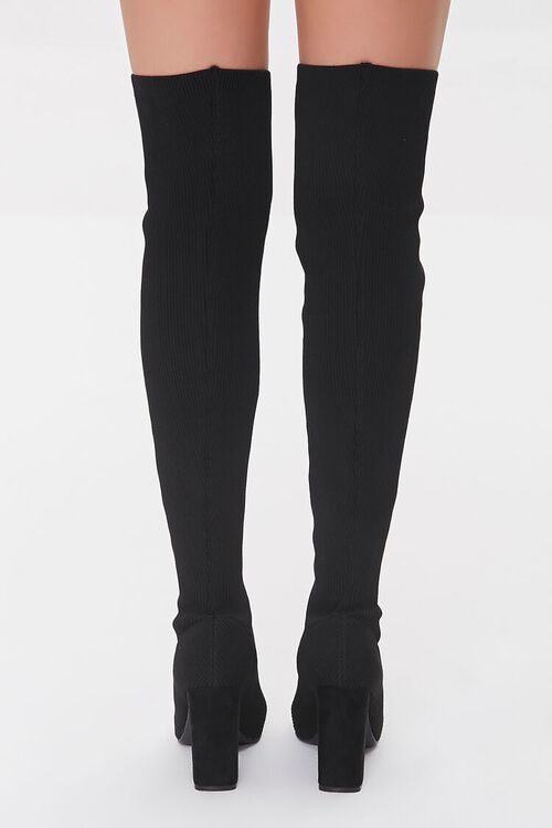 BLACK Ribbed Over-the-Knee Boots, image 3