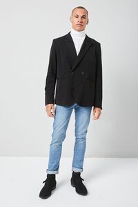 BLACK Notched Double-Breasted Blazer, image 4