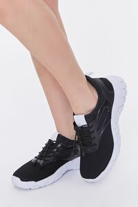 BLACK/BLACK Recycled Lace-Up Low-Top Sneakers, image 1