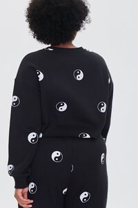 BLACK/MULTI Plus Size Yin Yang Print Sweatshirt, image 3