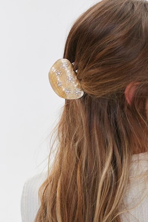 Floral Rhinestone Hair Claw Clip, image 1