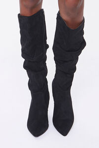 BLACK Slouchy Knee-High Boots, image 4