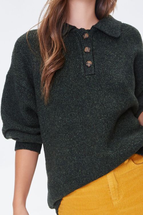 OLIVE Marled Half-Buttoned Sweater, image 5