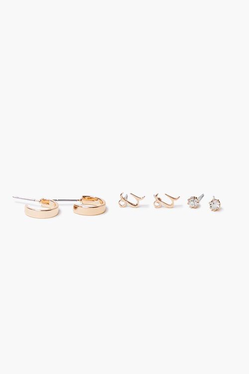 GOLD/CAPRICORN Zodiac Stud Earring Set, image 1