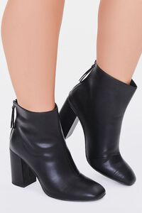 BLACK Faux Leather Booties (Wide), image 1
