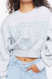 HEATHER GREY/MULTI Boston Graphic Cropped Pullover, image 5