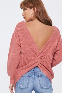ROSE Ribbed Twisted-Back Sweater, image 1