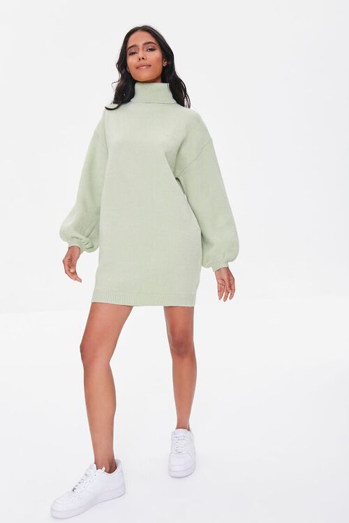 SAGE Turtleneck Mini Sweater Dress, image 5
