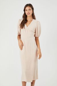 SANDSHELL Linen-Blend Wrap Midi Dress, image 4