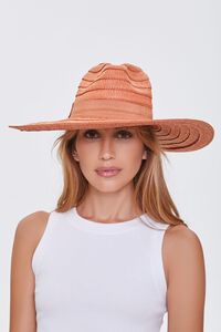 RUST/RUST Faux Straw Panama Hat, image 2