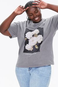 Plus Size Floral Graphic Tee, image 1