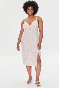 PINK/MULTI Plus Size Floral Cami Midi Dress, image 1