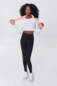 WHITE Active Seamless Long-Sleeve Crop Top, image 4