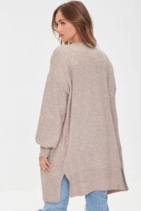 TAUPE Marled Open-Front Cardigan Sweater, image 3