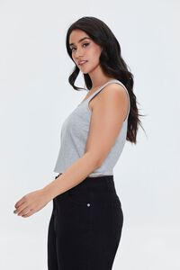 HEATHER GREY Plus Size Cropped Tank Top, image 2