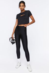 BLACK Active Cutout Cropped Tee, image 4