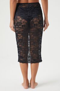 BLACK Sheer Floral Lace Lingerie Midi Skirt, image 4