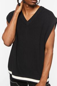 BLACK Contrast-Hem Sweater Vest, image 5