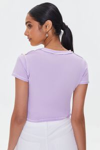 CANTALOUPE/LAVENDER Patchwork Cropped Tee, image 3