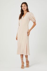 SANDSHELL Linen-Blend Wrap Midi Dress, image 1