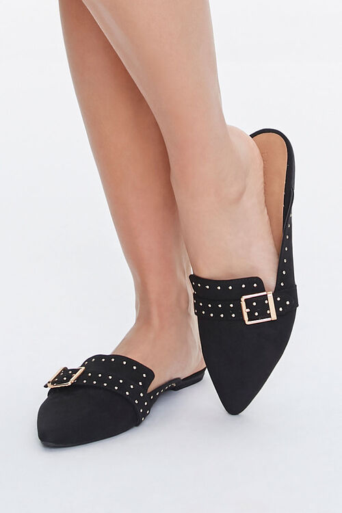 Studded Faux Suede Mules