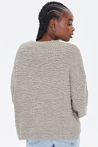 LIGHT OLIVE Popcorn Knit Drop-Sleeve Sweater, image 3