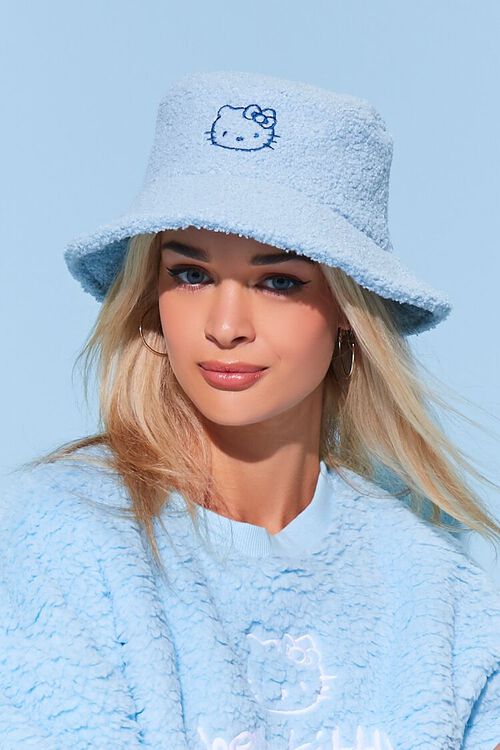 BLUE Embroidered Hello Kitty Bucket Hat, image 2