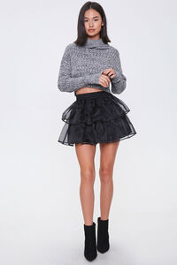 BLACK Organza Flounce Mini Skirt, image 5