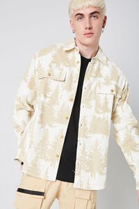 CREAM/TAUPE Forest Print Buttoned Shirt, image 2