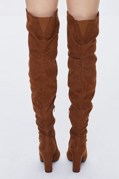 BROWN Faux Suede Over-the-Knee Boots, image 3