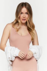 NUDE PINK Seamless Plunging Jumpsuit, image 5