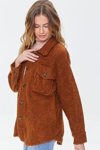 BROWN Faux Shearling Button-Front Shacket, image 2