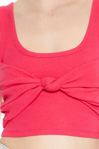 HOT PINK Cropped Bow Tank Top, image 5