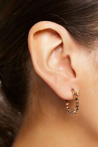 GOLD Beaded Hoop Earrings, image 1