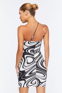 BLACK/WHITE Marble Print One-Shoulder Mini Dress, image 3
