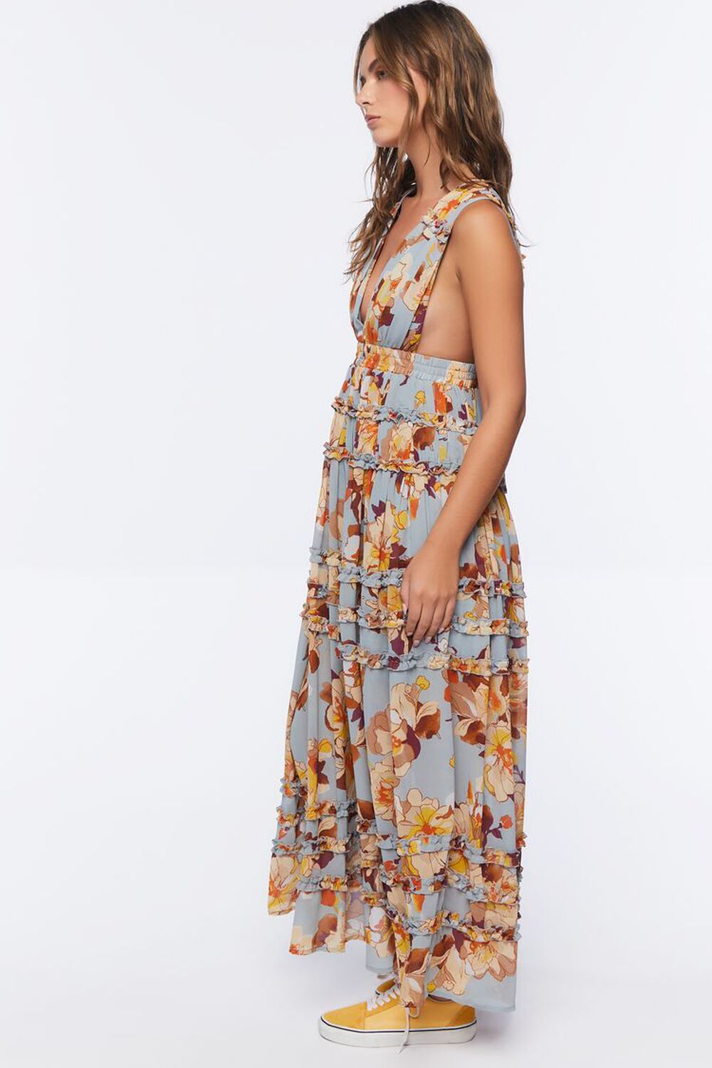 LIGHT BLUE/MULTI Floral Print Maxi Dress, image 2