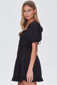 BLACK Puff-Sleeve Mini Dress, image 2