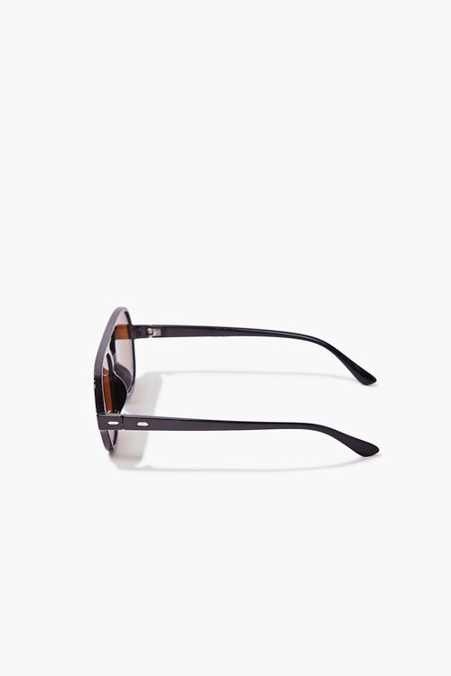 BLACK/BROWN Aviator Frame Sunglasses, image 5