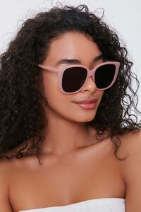 PINK/BLACK Tinted Square Sunglasses, image 2