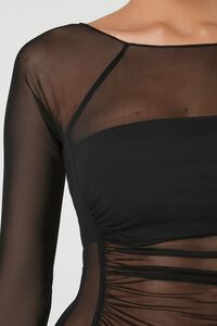 BLACK Sheer Mesh Bodysuit, image 6