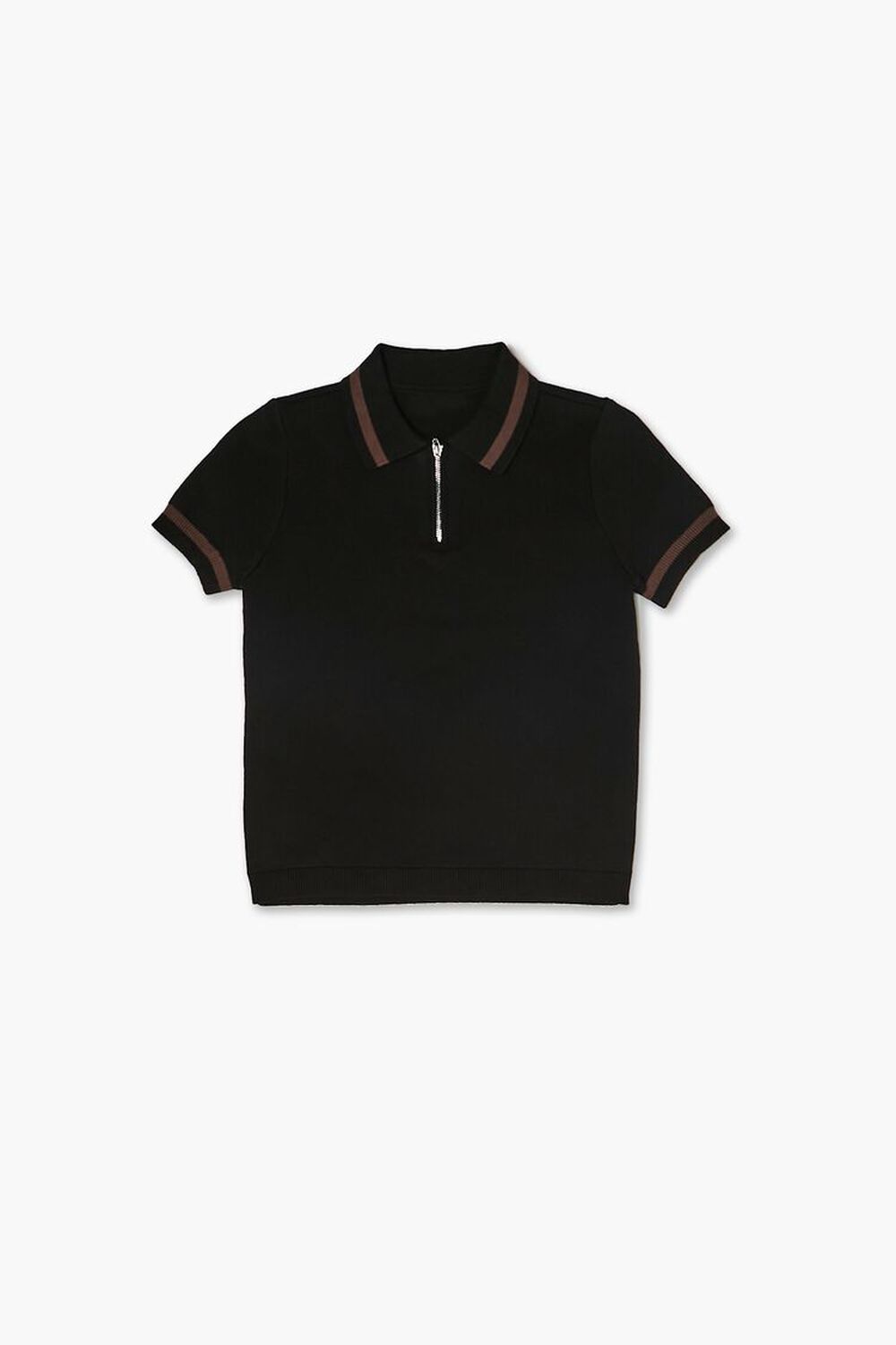 BLACK Kids Half-Zip Polo Shirt (Girls + Boys), image 1
