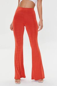 POMPEIAN RED  Slinky High-Rise Flare Pants, image 2