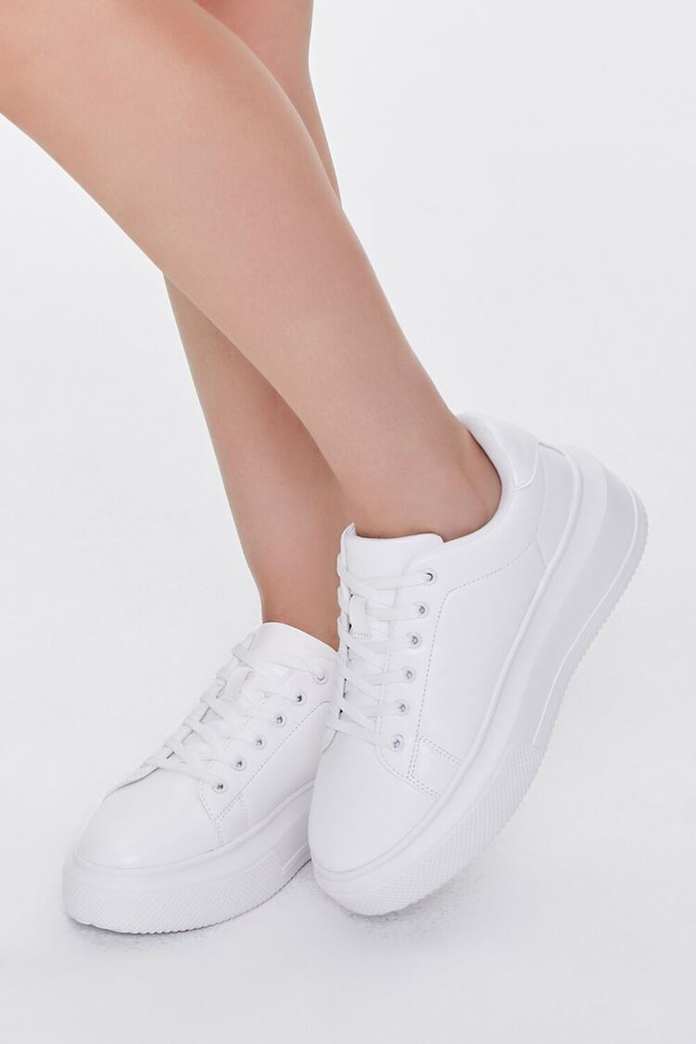 WHITE Low-Top Platform Sneakers, image 1