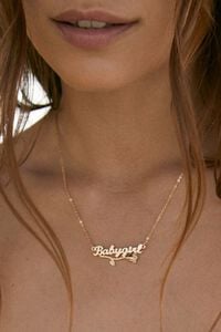GOLD Upcycled Babygirl Rose Necklace, image 1